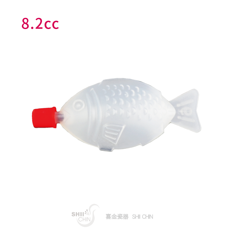 8.2cc魚型醬油瓶紅蓋