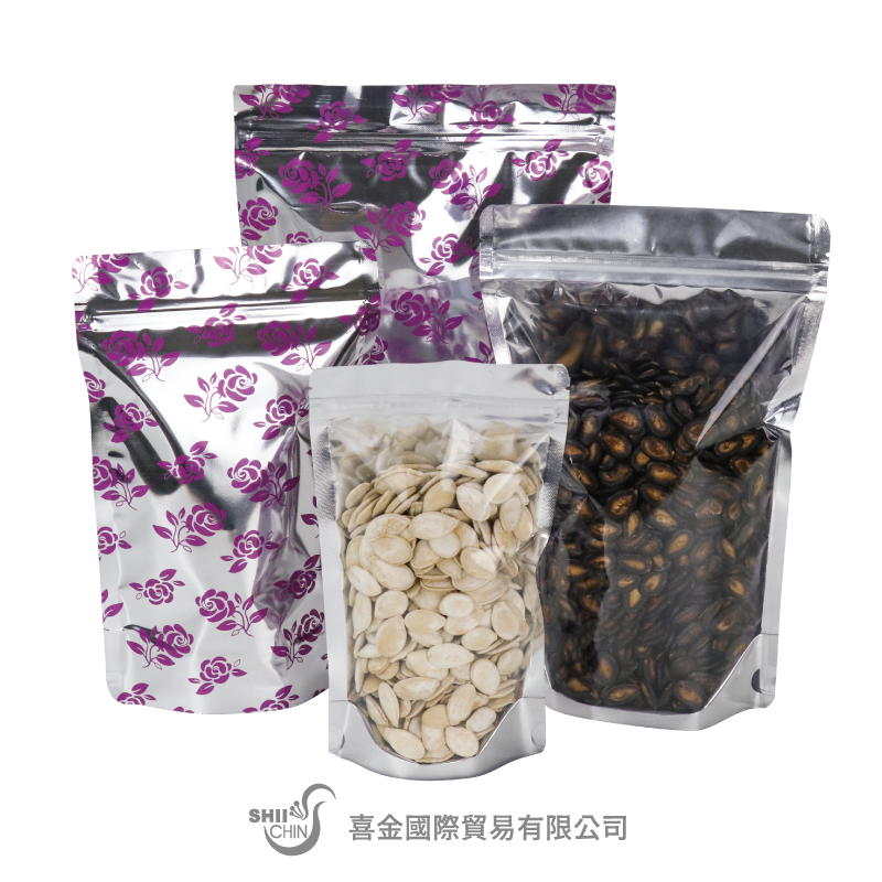 單面鍍鋁夾鏈立袋(紫玫瑰)