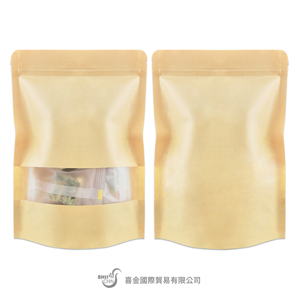 牛皮紙霧面開窗夾鏈立袋